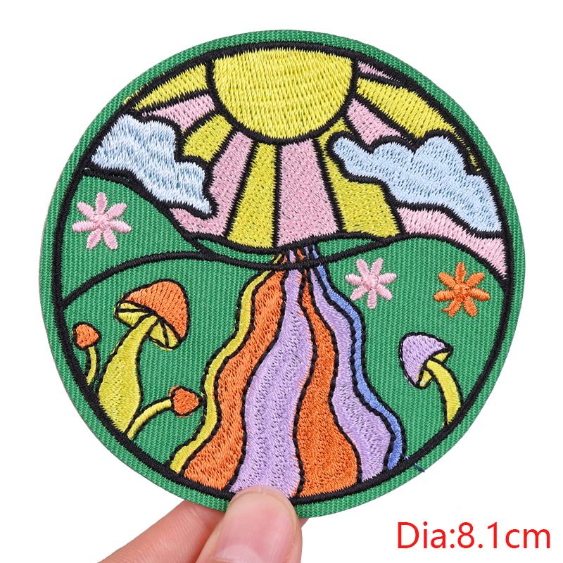 Abenteuer / Van Gogh Aufnäher Bergabenteuer Camping Gestickte Aufnäher Aufbügel-Aufnäher Für Kleidung Kamera Aufnäher Aufnähen Abzeichen DIY