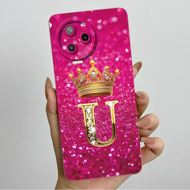 For Infinix Note 12 Pro 4G / Note 12 (2023) X676C X676B Fashion Initial Letter Couple Phone Case Soft Silicone TPU Protective