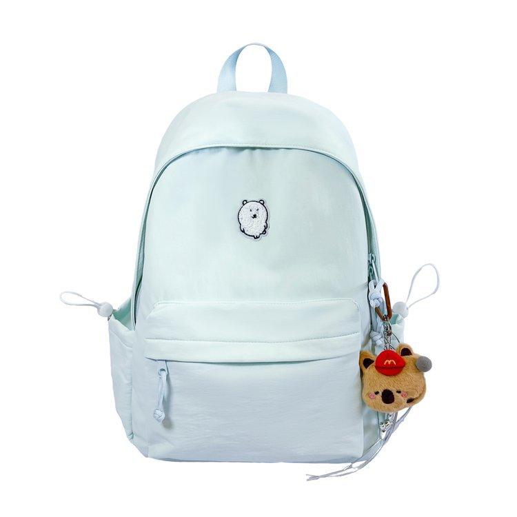 Schoolbag Solid Color Large Capacity Junior High School Schoolbag Girls Design Niche College Students High Value Simple Backpack