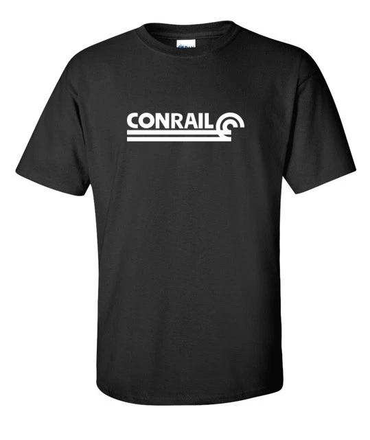 Conrail T-Shirt Defunct Railroad Train Company Cool 80s Black Tee Shirt S-5XL 2XL