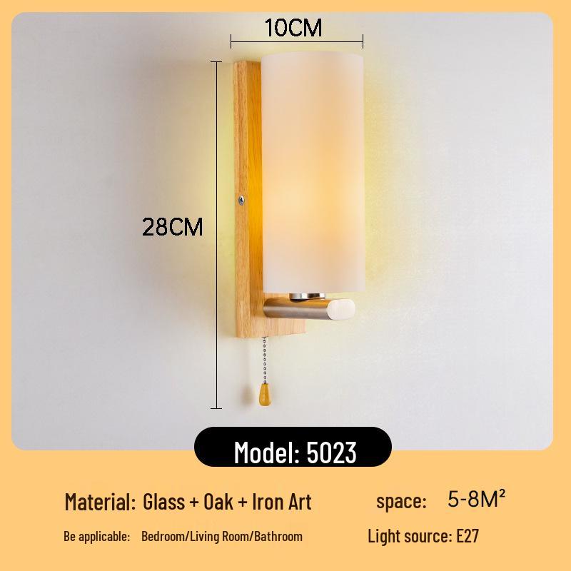 Nordic Solid Wood Wall Lamp - Modern Bedroom, Living Room, Hallway, Staircase, Balcony, Corridor Light Fixture.