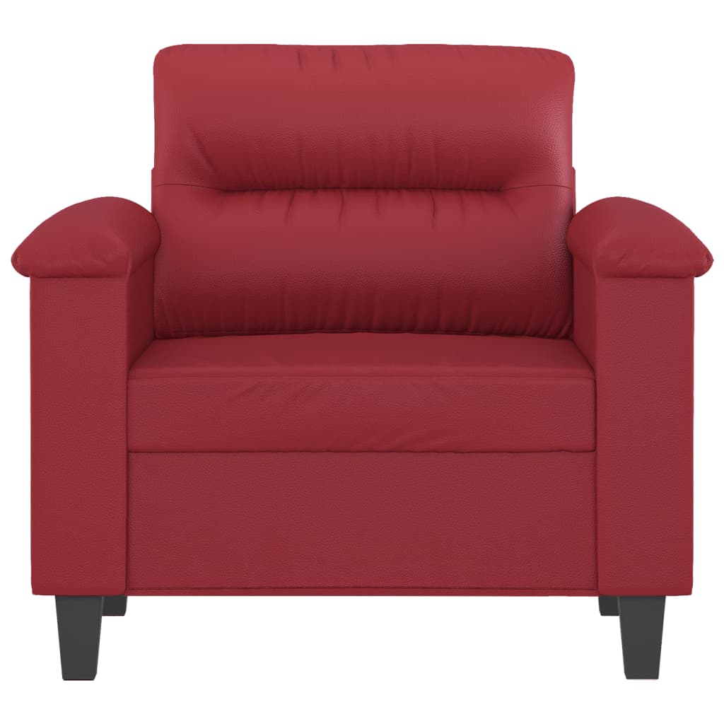 Armchair Burgundy 60 Cm Artificial Leather