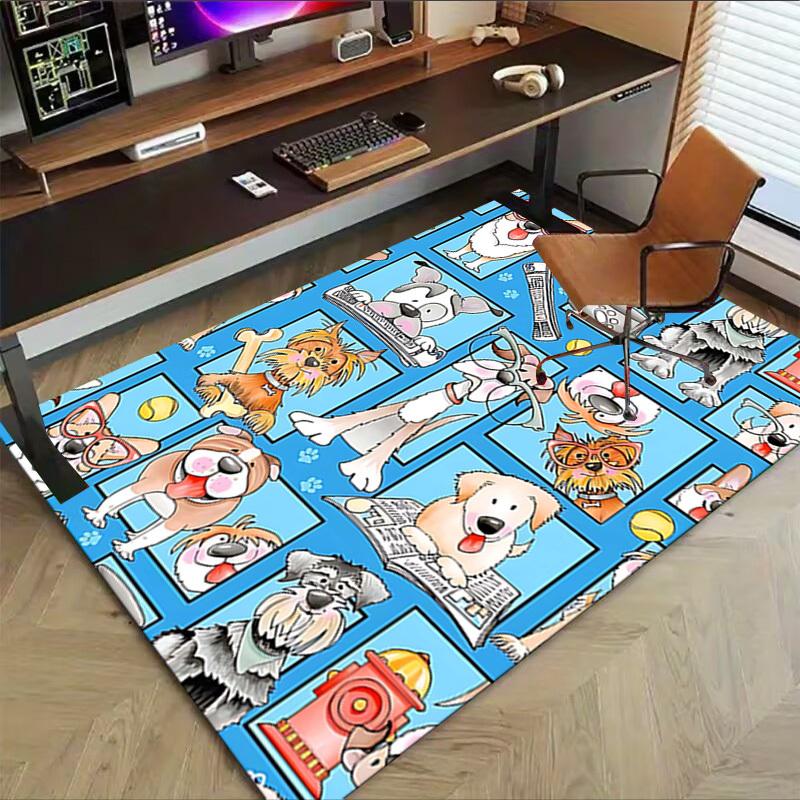 1PC Dogs Print Extra Large Non-Slip Floor carpet, Office, family, bedroom, Studio - Large Area RugJ0357