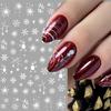 6 Sheets Xmas Snowflake Nail Art Stickers Decals designed for Cold Season Theme: White French Manicure Designs Elk plus Snowball Patterns