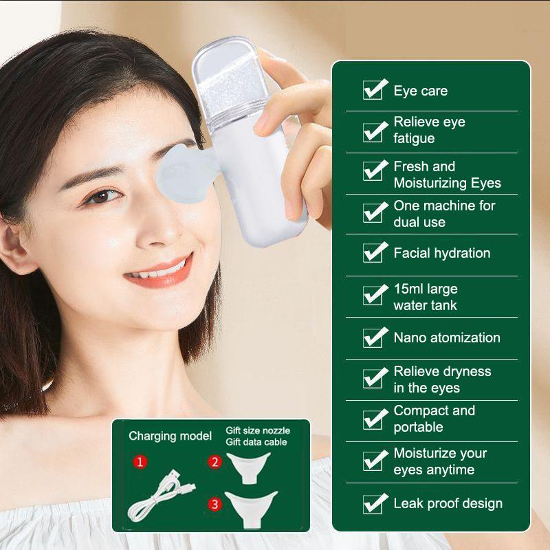 

Увлажнитель для глаз Нано-спрей для очков Сухой и вяжущий для снятия усталости Портативный USB-зарядный промыватель для глаз Распыление сухих глаз