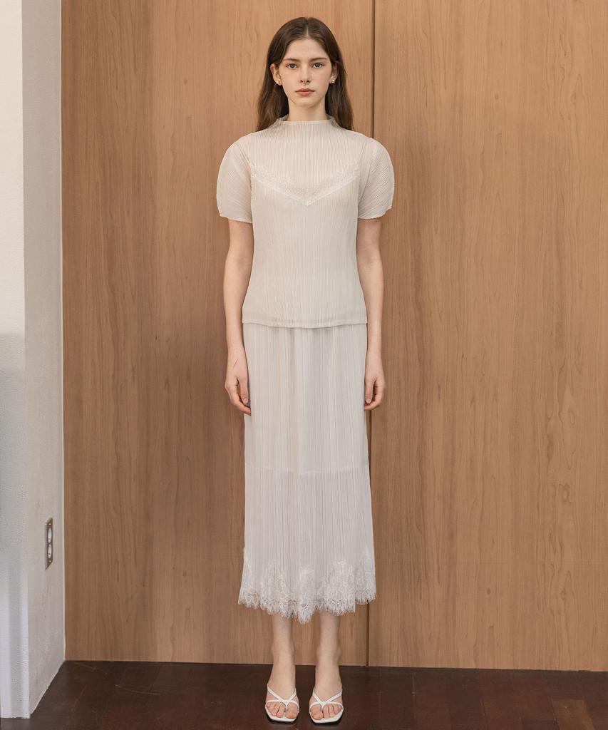 LAUTREDE MIN Pleated Lace Skirt