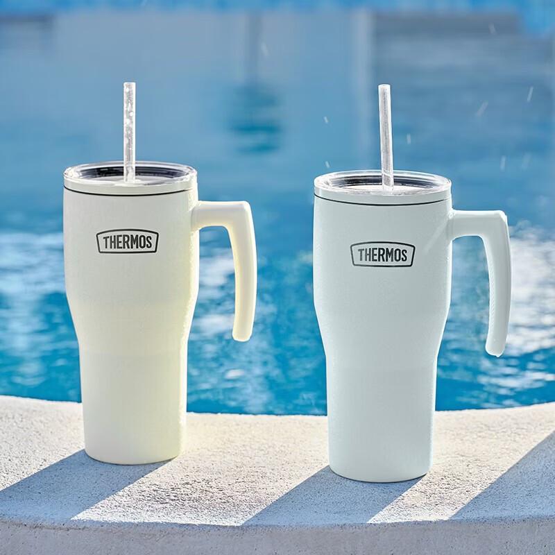 Thermos 880ml Large Capacity Insulated Water Bottle with Straw