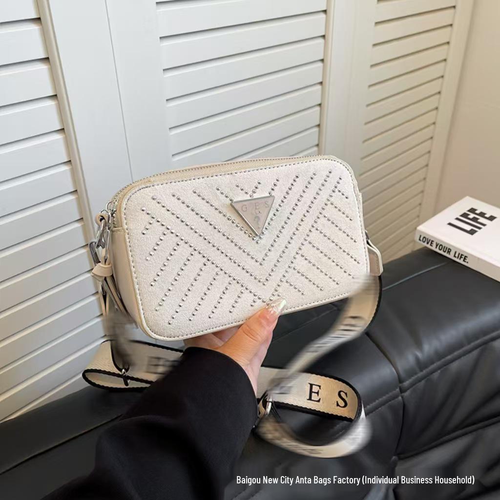 Chao Torba z szerokim paskiem z dżetami: Damska codzienna modna torba na ramię i crossbody