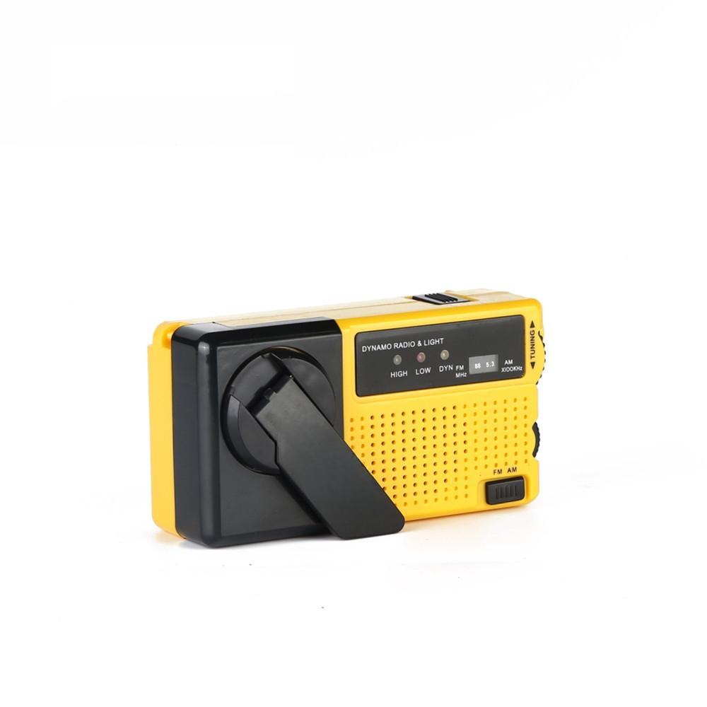 Outdoor Emergency LED Flashlight with Hand-Crank Charging & AM/FM Radio - Portable Survival Radio for Camping/Hurricane