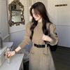 Knit Long High Midi Loose Slim Slimming Simple [SDSXZWG] Women's Dress, Sleeve, A-Line, Waist, Length, Fit, Thick, Stretchy, Fit, Effect, Design,
