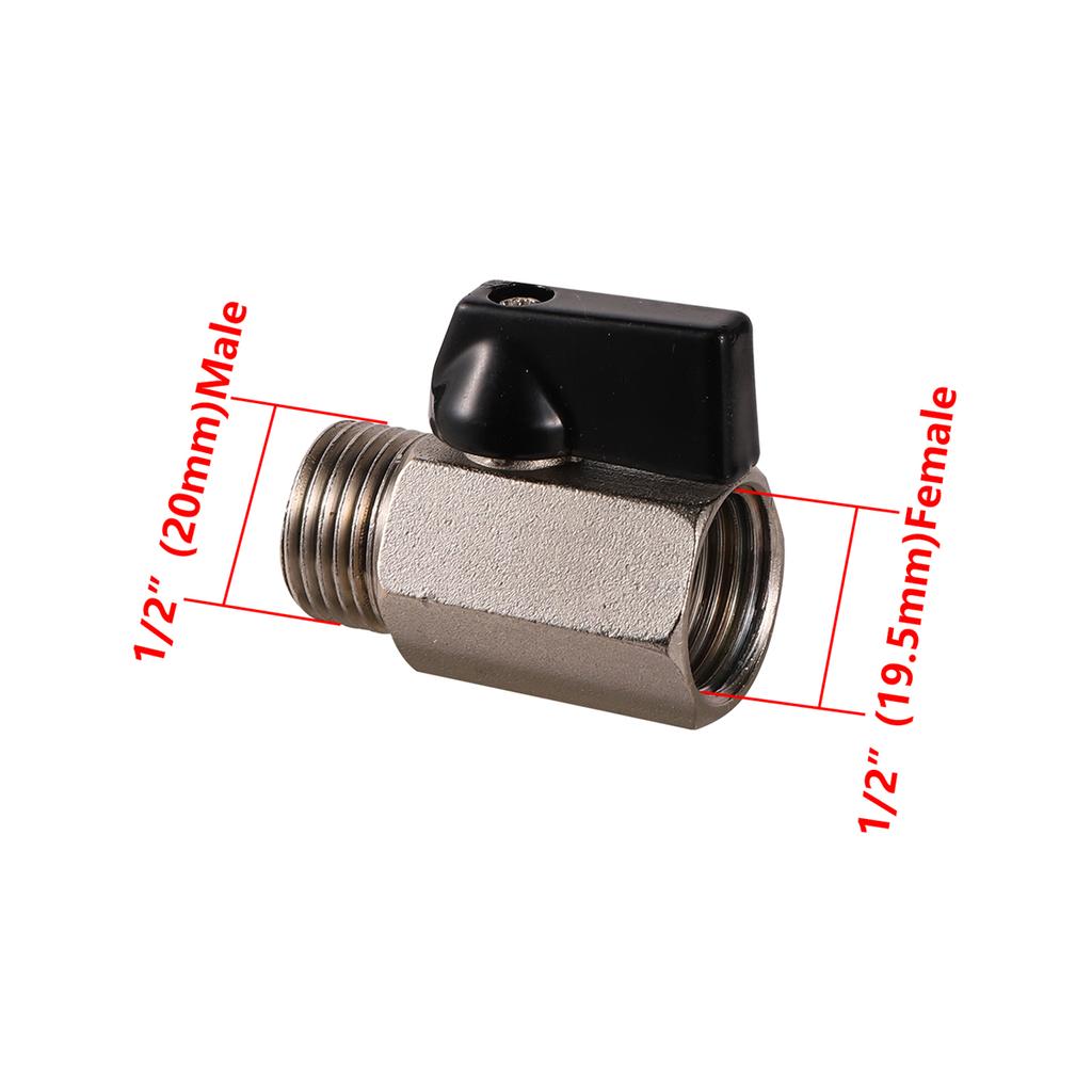 1/8" 1/4" 3/8" 1/2" BSP Male/Female Thread Mini Brass Ball Valve Air Compressor Switch Garden Irrigation Water Shut Off Valve
