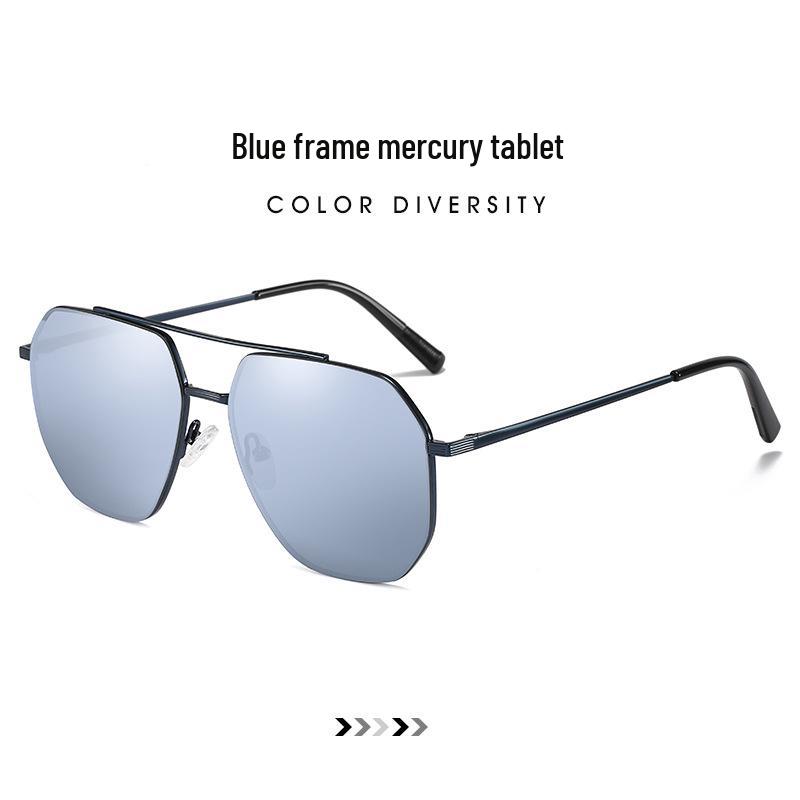 8092 New Men's Polarized Aviator Sunglasses - Large Frame, Fashionable & Trendy for Driving