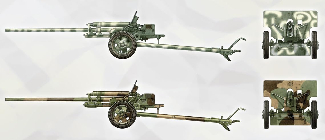 WWII Soviet Gun Ammunition and 5 Figures Included ZIS-2/ZIS-3 Anti-Tank Limber, Box, серый