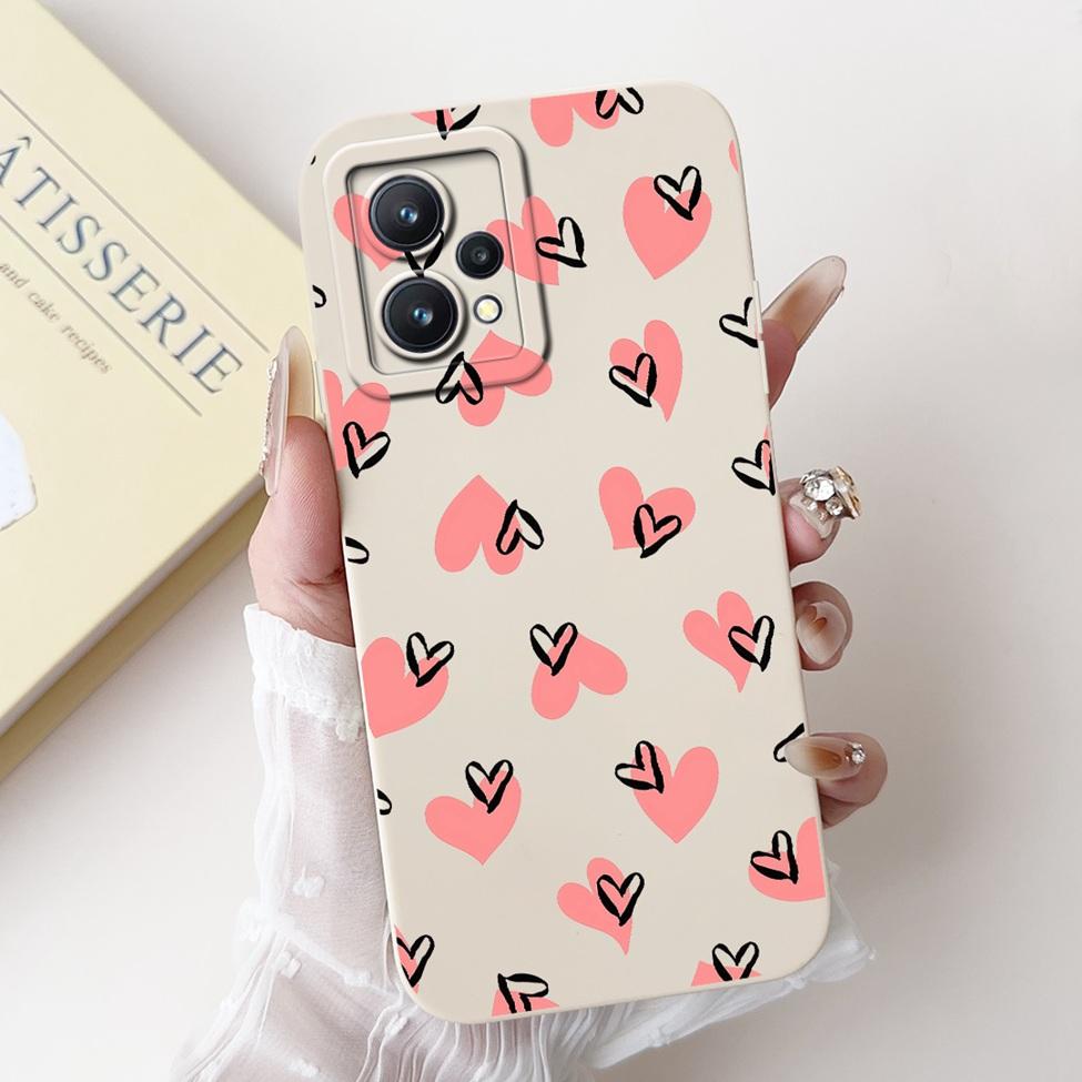 For Realme 9 4G Case RMX3521 Silicone Cute Cat Fashion Butterfly Flower Love Painted Shockproof Cover For Realme 9 4G Phone Case