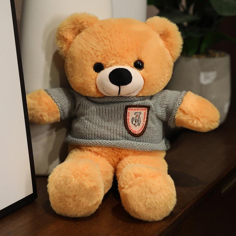 Niedlicher Plüsch-Teddybär mit Fliege, Teddybär-Puppe, Plüsch-Teddybär, Kuschelbär-Puppe, Beruhigende Muppet-Puppe für Kinder