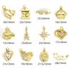 Brass Charms 18K Real Gold Plated Cake Glove Tower Star Pendants For DIY Necklace Jewelry Making, 1 Piece