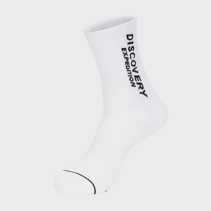Double Logo Solid High Socks (WHITE)
