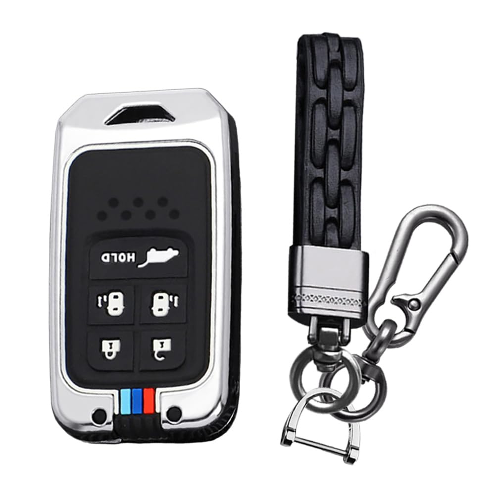 

KUNIO Honda Dedicated Key Case, Key Cover, Key Holder, Zinc Alloy, Silicone, Fluorescent, Genuine серебряный