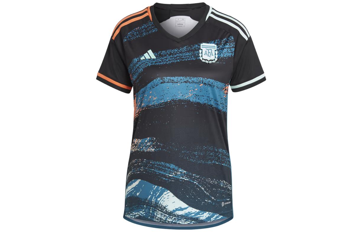 Adidas Argentina Soccer Jerseys Women s Black V Neck Moderate HT4228 L