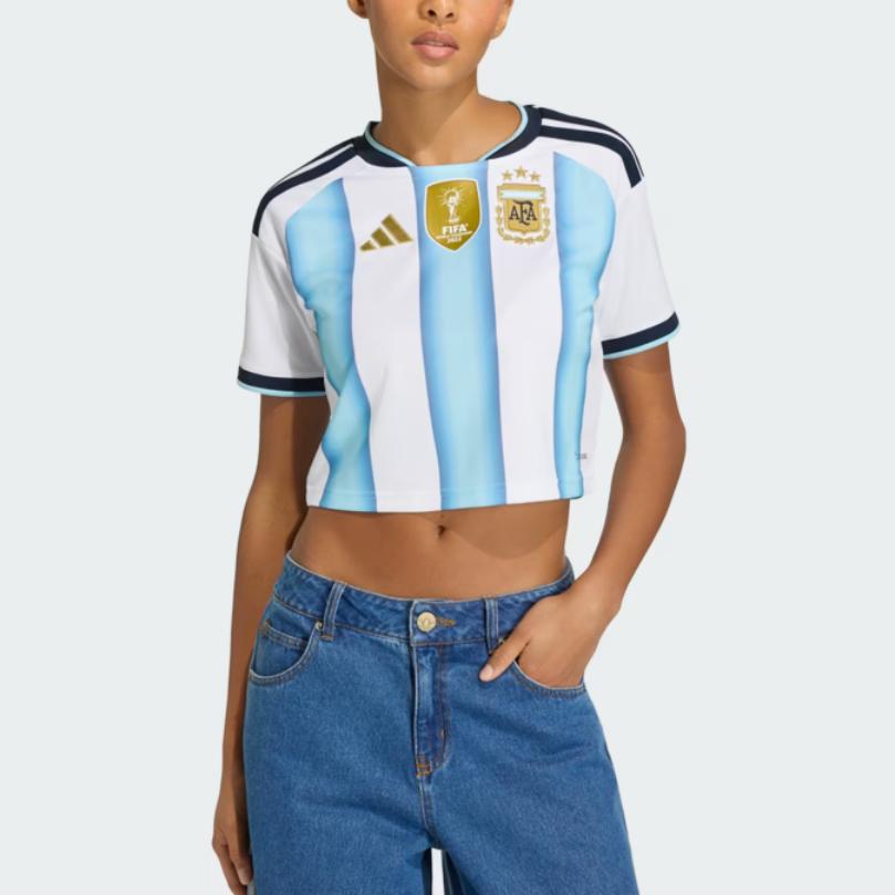 adidas Maglia da calcio cropped Argentina top da donna KE5982