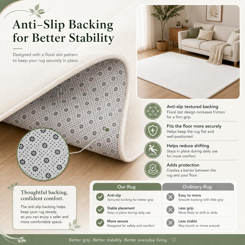 Green and White Logo Designed floor mat, suitable as a non-slip mat for the living room or bedroom sofa