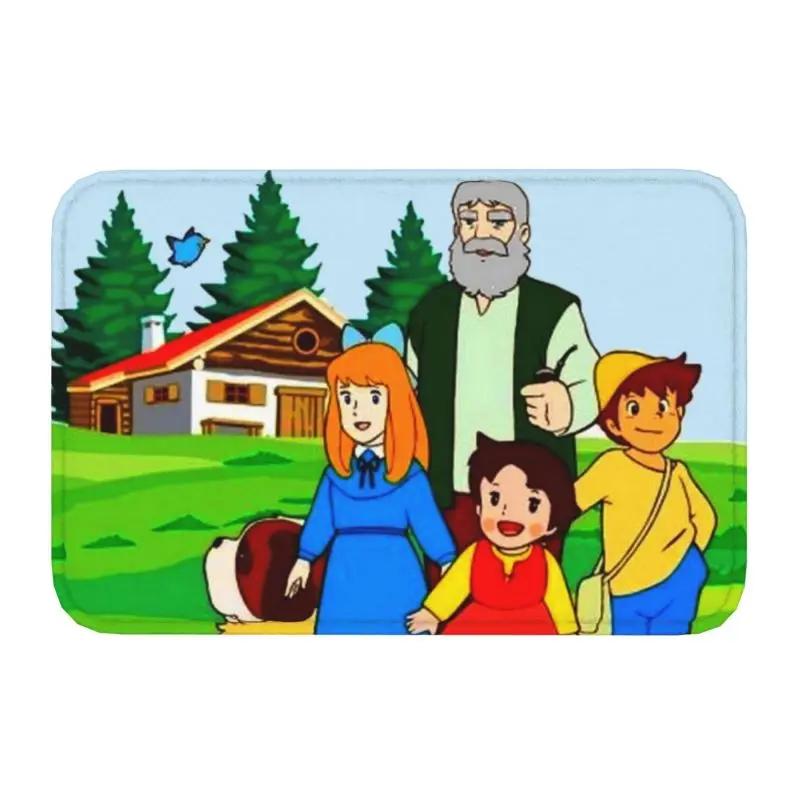 Custom Heidi Peter And Grandpa Doormat Anti-Slip Entrance Bathroom Kitchen Floor Door Mats Garage Rug Carpet Footpad