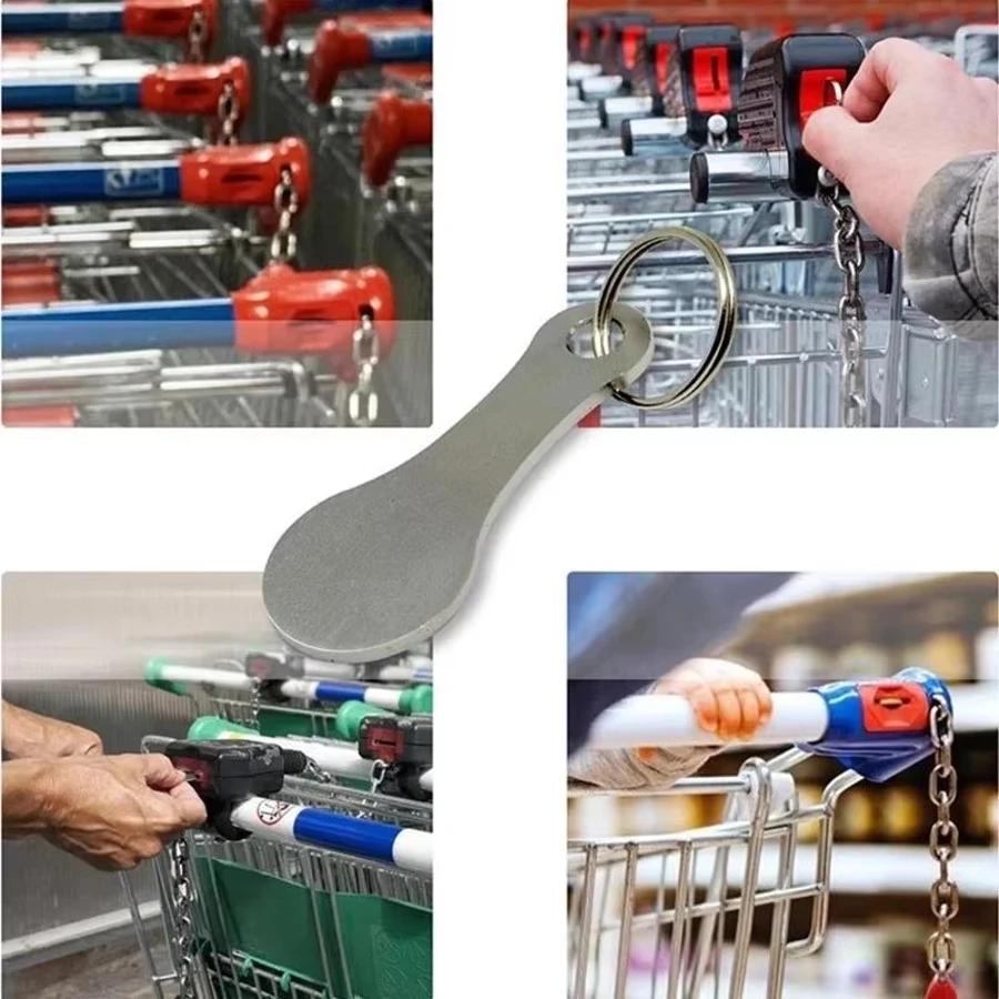 Shopping Cart Token Stainless Steel Hard Portable Key Ring Metallic Keychain For Key Hook Practical Daily Use Accessorie Cart