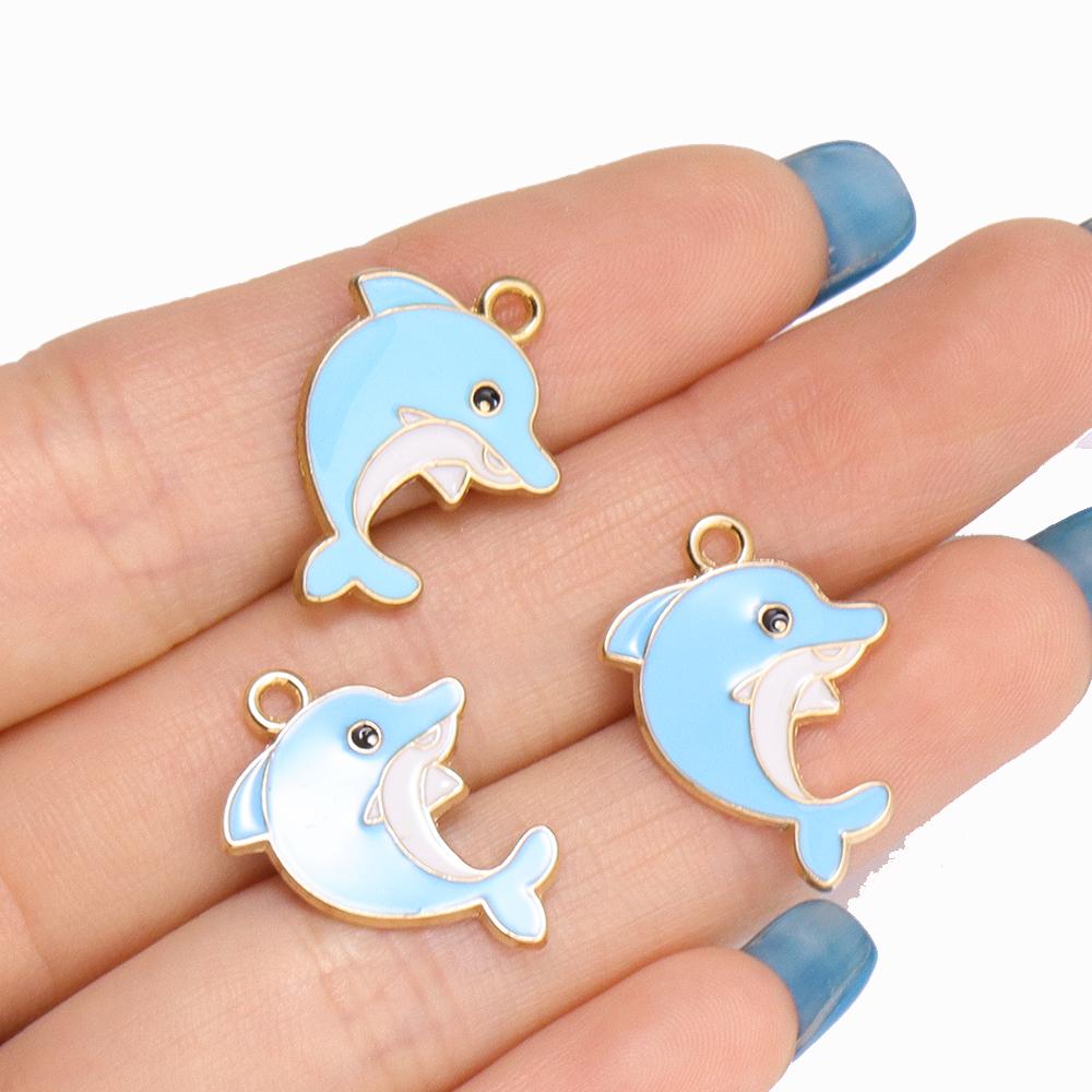10Pcs Fashion Tortoise Shape Pendant Gold Colour Alloy Charm Jewelry Making Cartoon Sea Turtle Necklace Keychain DIY Accessories