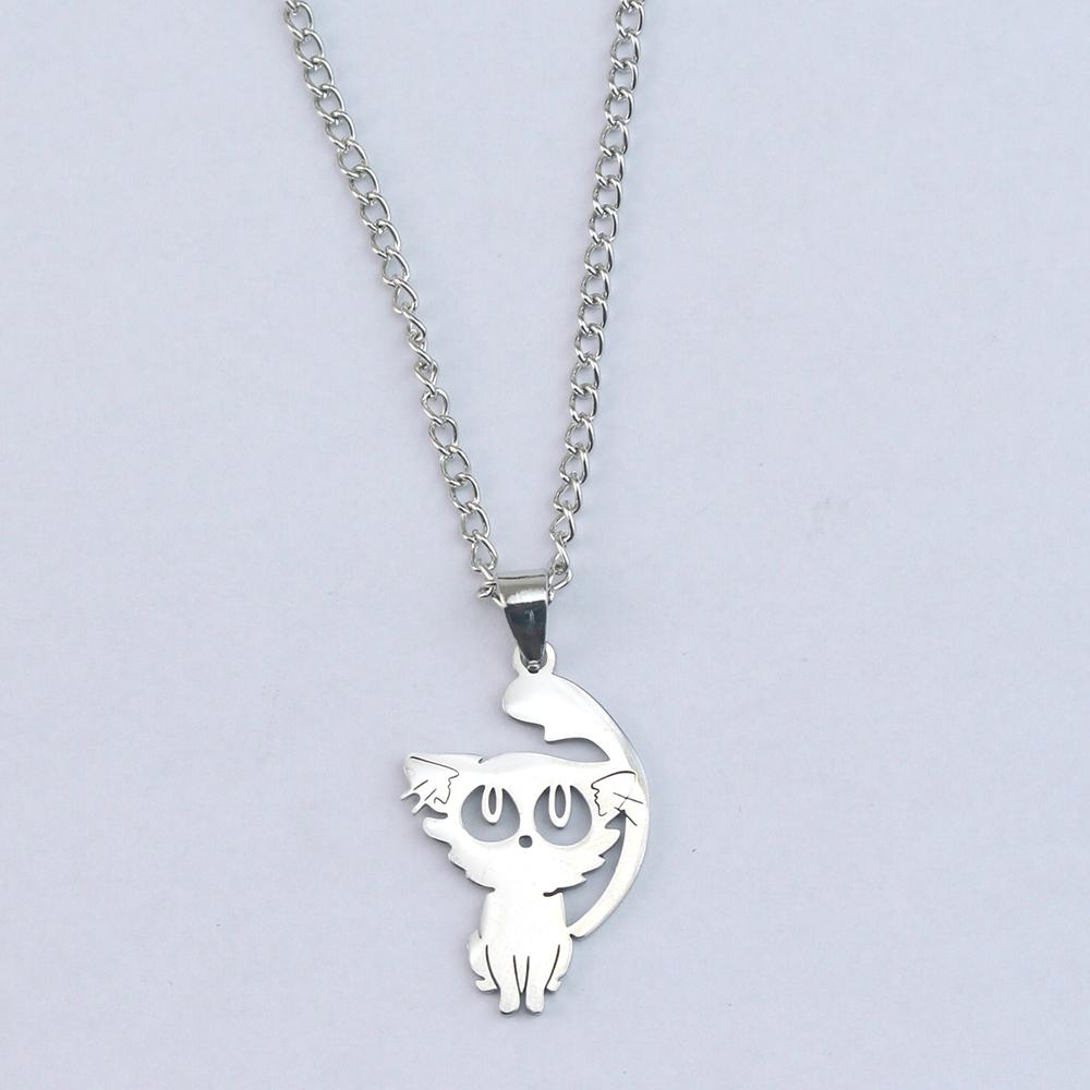 Fashion Daijin Cat Pendant Necklace For Women Men Anime Suzume No Tojimari Titanium Steel Jewelry New Cosplay Couple Garnish