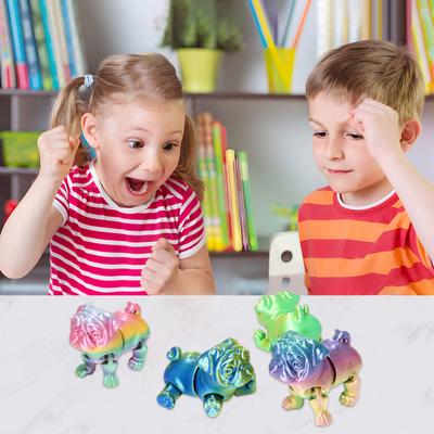 3D Printed Dog Model Collectible Fidget Toy Puppy Ornament with Movable Joints Flexible Stress Relief