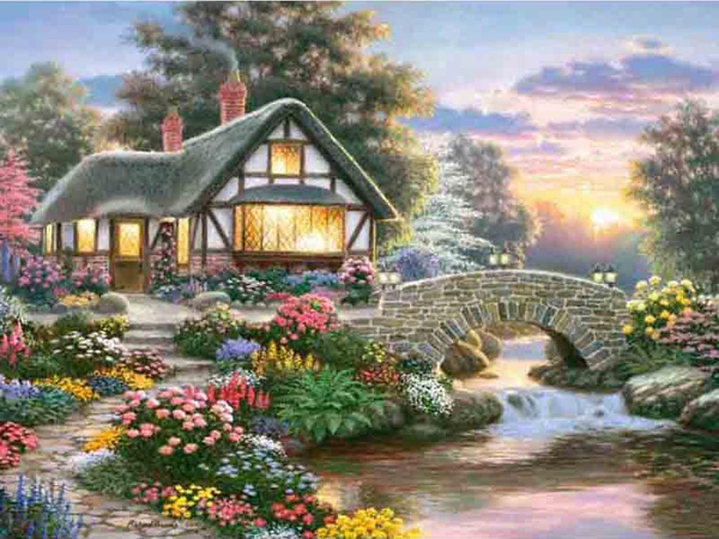 Diy Diamond Embroidery 5D Landscape Forest Hut Cross Stitch Riverside Path Round Diamond Painting Mosaic New Year Gift