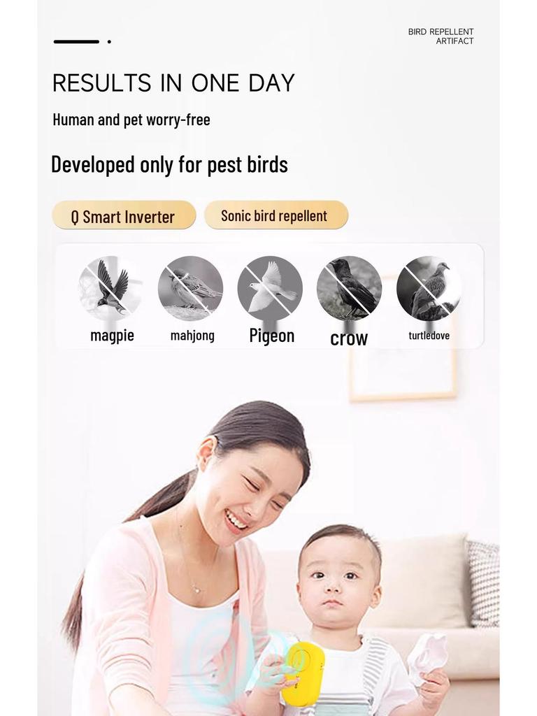 Repelent ultrasonic automat pentru păsări: Dispozitiv de Îndepărtare a Păsărilor de Balcon de Înaltă Eficiență