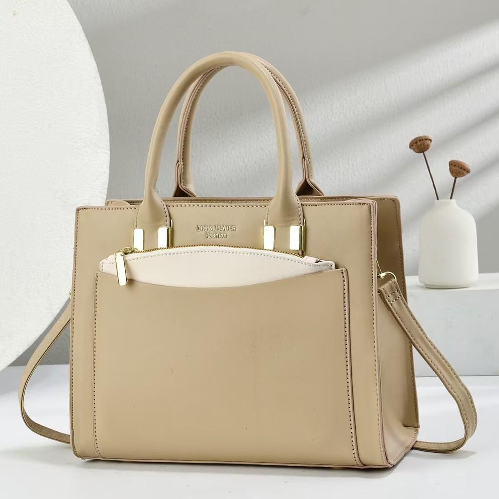 Urban Minimalist Pu Handbag With Lock Closure For Daily Use