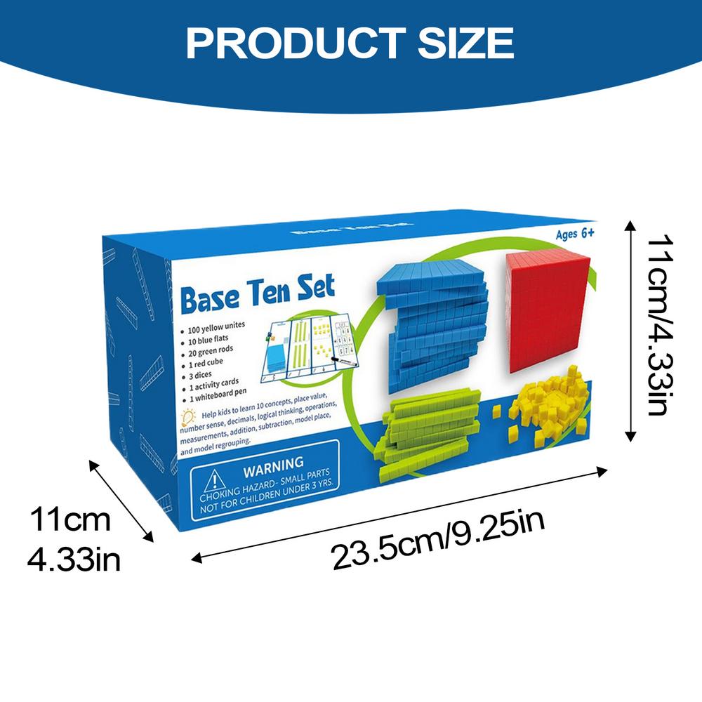 Base Ten Blocks Manipulatives Blocks Math Toys Game Educational Toys Counting Blocks Preschool Learning for Kindergarten 1st 2nd