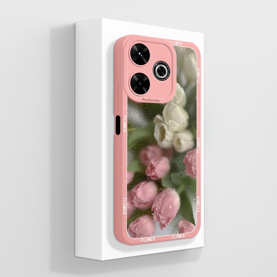 Pentru Redmi 12 13 14 13C 13R 14C 14R 4G 5G Huse Huse Flori cool Estetică Fluture Protecție pentru cameră Silicon lichid moale Potrivit pentru bara de protecție Redmi