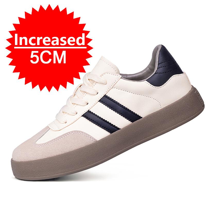 

Summer Comfortable Shoes for Men s Light Soft Invisible Inside Increase 5cm Sports Leisure Board Shoes Small White Shoes for Men 43