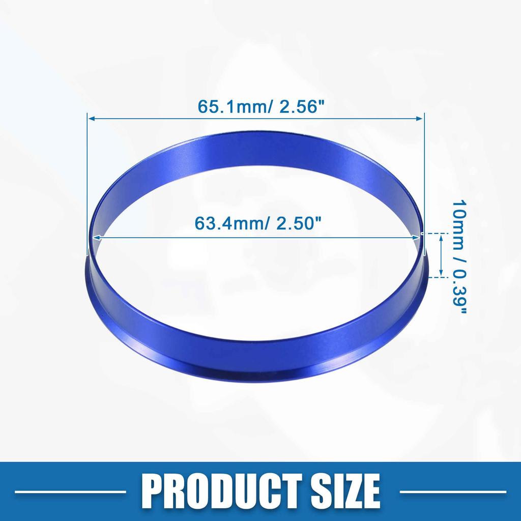 A ABSOPRO Car Hub Centric Ring OD65.1mm ID63.4mm Aluminum Alloy