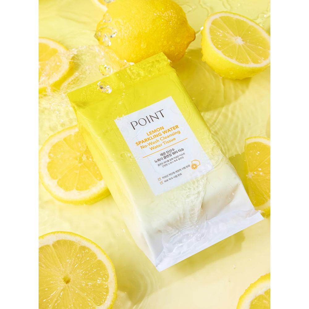 Point Lemon Sprudelwasser Abschminktücher ohne Waschen 30 Stück