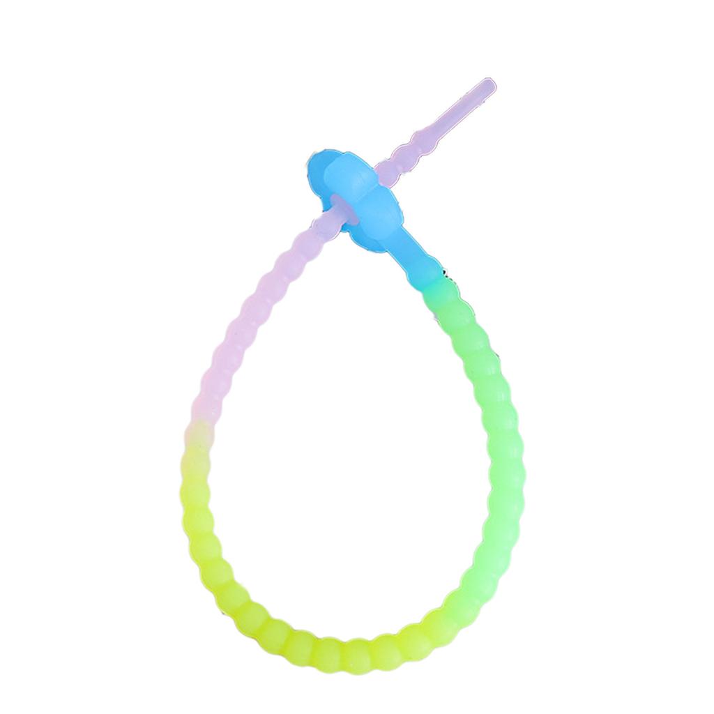 DIY Jewelry Key Chain Self-Locking Lanyard Strap Candy-Colored Little Flower Silicone Rope 25cm Dress Tags Rope