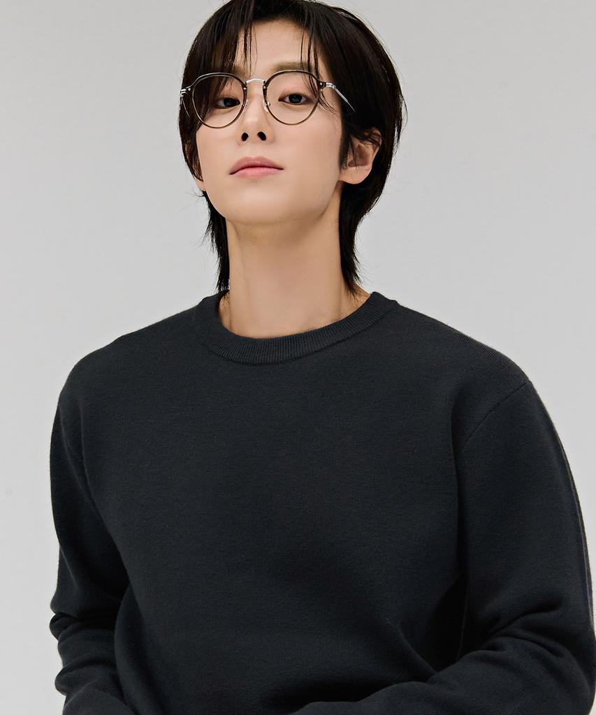 CHASECULT Men'S Basic Round Sweater - Charcoal