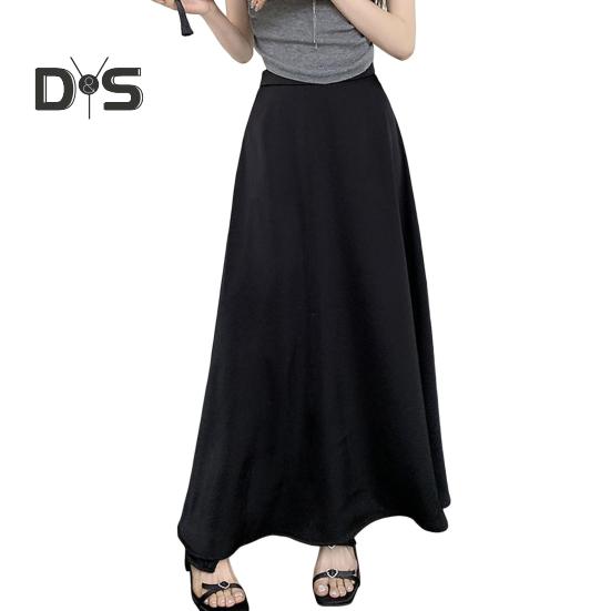 

Женская юбка-рыбий хвост с высокой талией, атласная дышащая макси-юбка, однотонная офисная юбка для работы, отдыха, повседневной носки 3XL чёрный