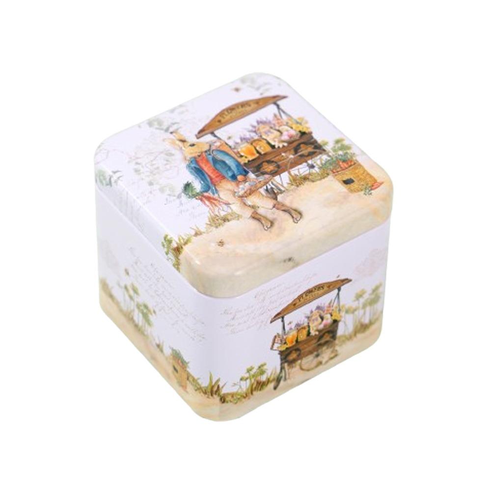 Metal Rabbits Candy Box with Lids Small Tin Can Multi-Purpose Easter Tinplate Box  Home Party Decor