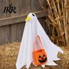 Halloween Festive Atmosphere Goose Outfit, Ghost Porch Clothes with Pumpkin Bag for 23" Ornament Statue, Party Accessory Outdoor Patio Lawn Yard Decor