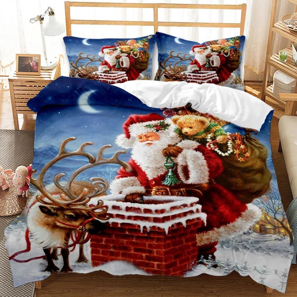 Red Santa Claus Christmas Duvet Cover Set - All Sizes