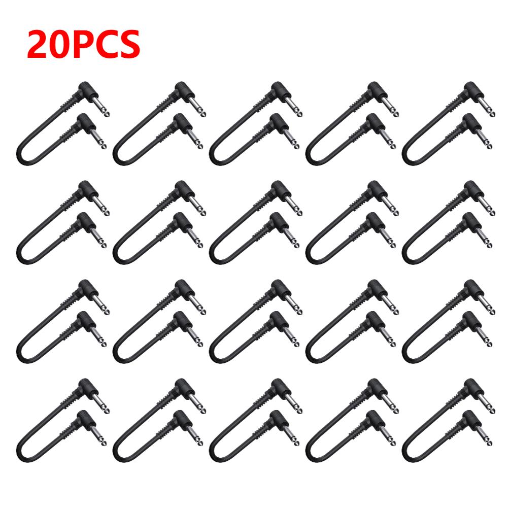 20-4PCS 15cm 6.35mm Lightweight Guitar Electric Effect Pedal Cable Amplifier Patch Cord Guitar Bass Guitar Music Accessories