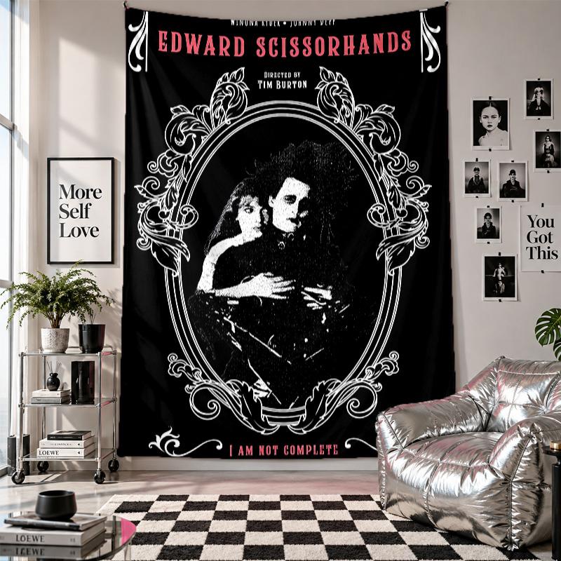 Wall TapestryEdward Scissorhands Art Hanging Cloth Decorative Background Cover for Room Decoration