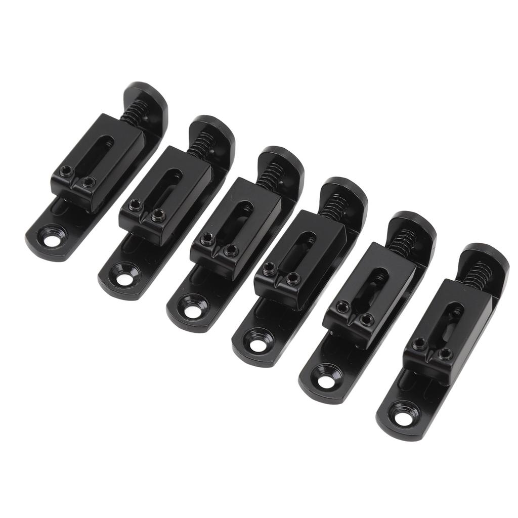 6PCS Guitar Bridge Saddle Split Type Zinc Alloy Electric Guitar Saddle Replacement Black