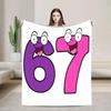 Super Warm  Six Seven Meme Flannel Throw Blanket for Kids Adults Picnic Couch Chair Sofa Bed  Soft Bedspread