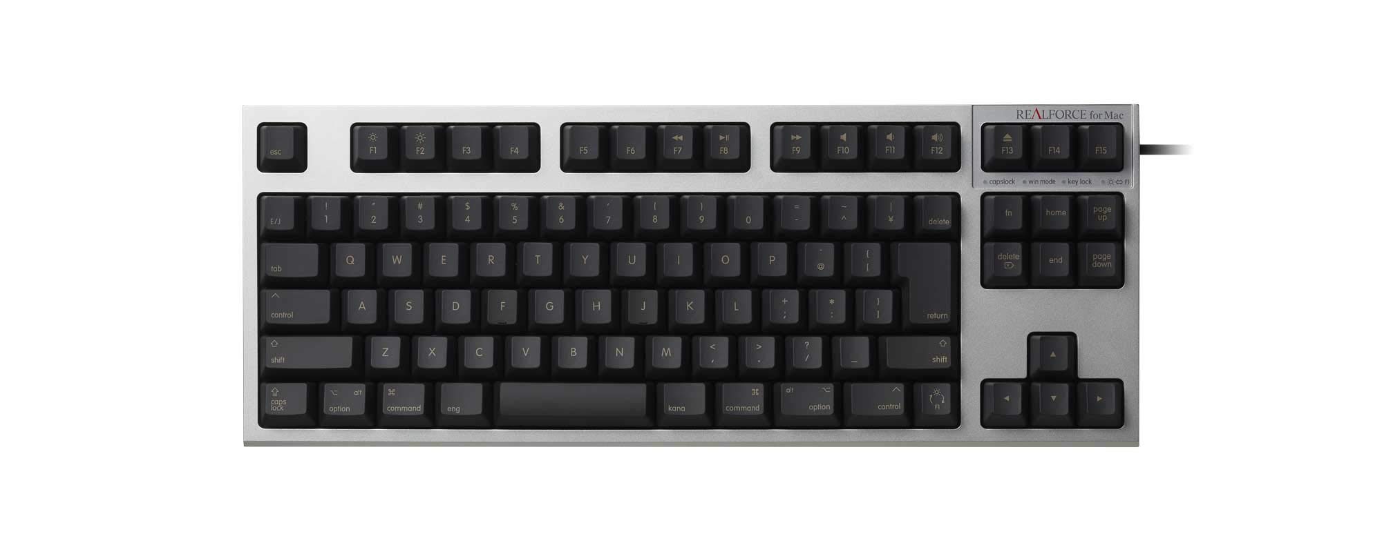 

REALFORCE TKL for Mac Japanese 91 layout R2TL-JPVM-BK (Silver/Black)