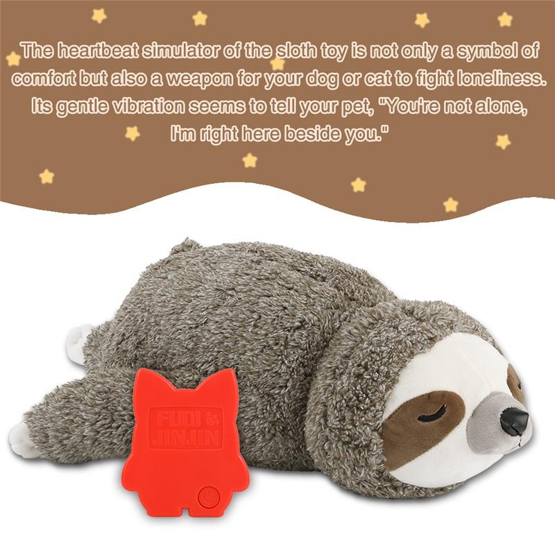 Dog Christmas Gift Forest Sloth Puppy Heartbeat Toy for Stress Relief and Soothing, Sleep Aid Crate Training Puppy Toys